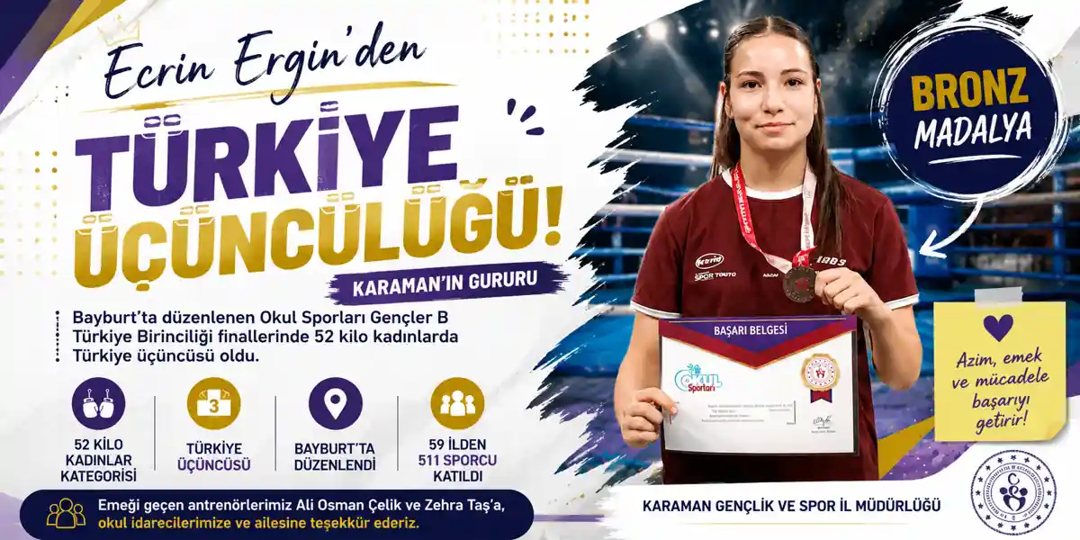 ECRİN ERGİN&rsquo;DEN T&Uuml;RKİYE &Uuml;&Ccedil;&Uuml;NC&Uuml;L&Uuml;Ğ&Uuml;