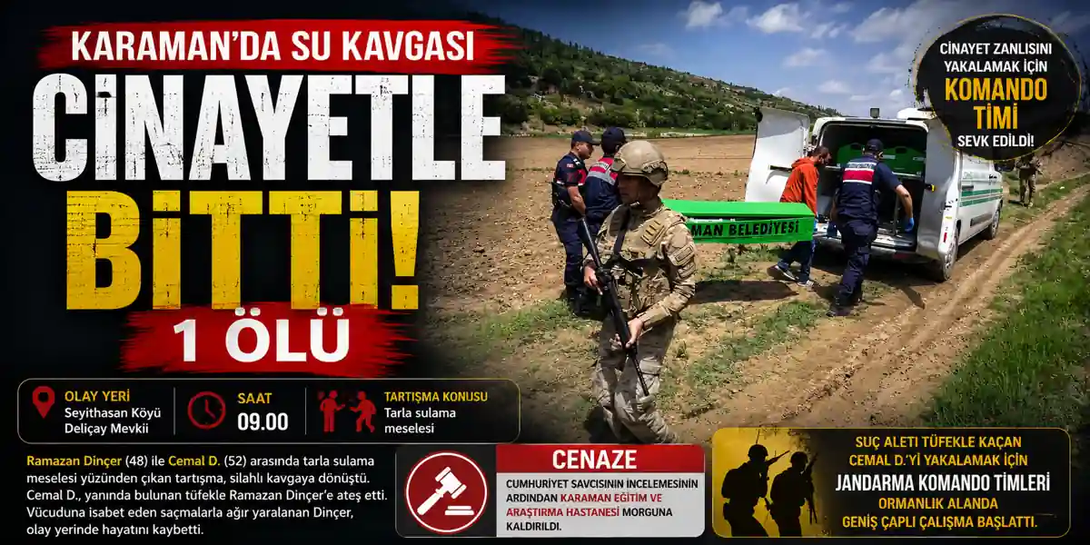 Karaman&rsquo;da Su Kavgası Cinayetle Sonu&ccedil;landı