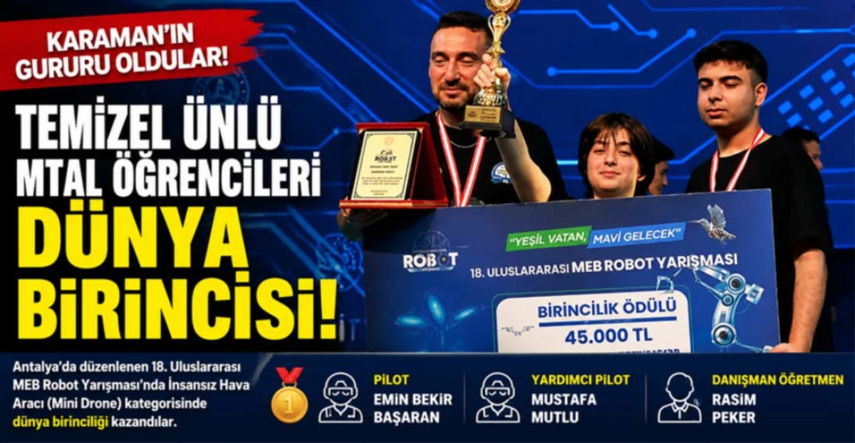 Karamanlı &Ouml;ğrencilerden D&uuml;nya Şampiyonluğu