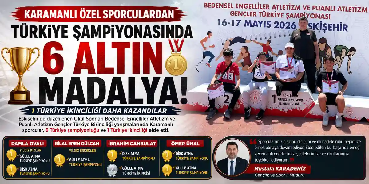 Karamanlı &Ouml;zel Sporculardan T&uuml;rkiye Şampiyonasında B&uuml;y&uuml;k Başarı