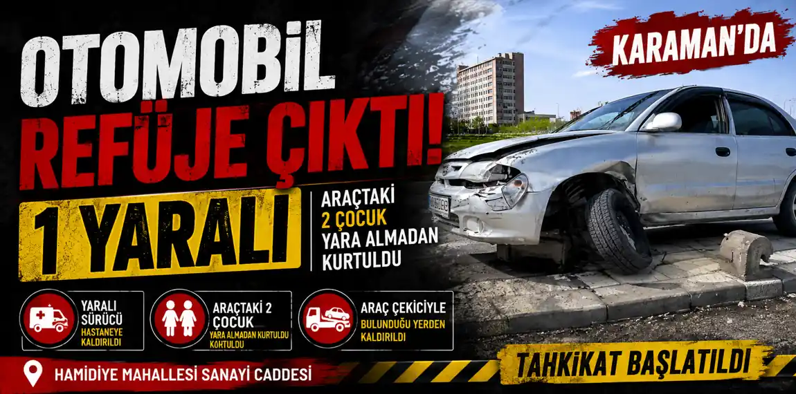 Kontrolden &Ccedil;ıkan Otomobil Ref&uuml;je &Ccedil;ıktı..