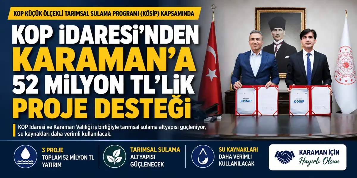 KOP İdaresi&rsquo;nden Karaman&rsquo;a 52 Milyon TL&rsquo;lik Proje Desteği