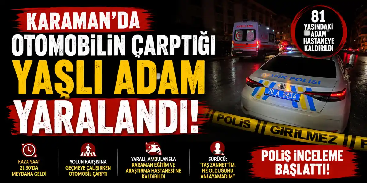 Otomobilin &ccedil;arptığı yaşlı adam yaralandı